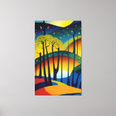 Sterrennacht in het Psychedelic Forest Canvas Afdruk (Voorkant)