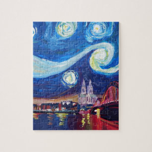 Sterrennacht in Keulen Duitsland Legpuzzel