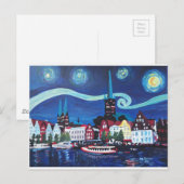 Sterrennacht in Luebeck Duitsland Briefkaart (Voorkant / Achterkant)
