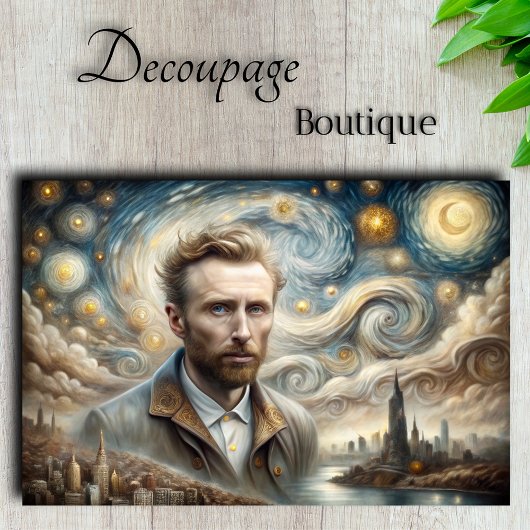 Sterrennacht in New York decoupage Tissuepapier