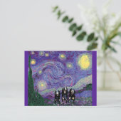 Sterrennacht in Paarse, fijne kunst Briefkaart (Staand voorkant)