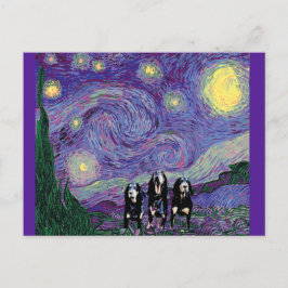 Sterrennacht in Paarse, fijne kunst Briefkaart