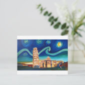 Sterrennacht in Pisa met Leaning Tower Briefkaart (Staand voorkant)