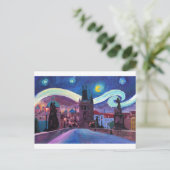 Sterrennacht in Praag met Carlsbridge Briefkaart (Staand voorkant)