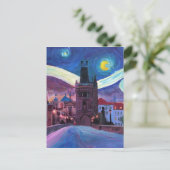 Sterrennacht in Praag met Carlsbridge Briefkaart (Staand voorkant)