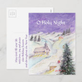 Sterrennacht in SneeuwkerstWaterverf Feestdagenkaart (Voorkant / Achterkant)