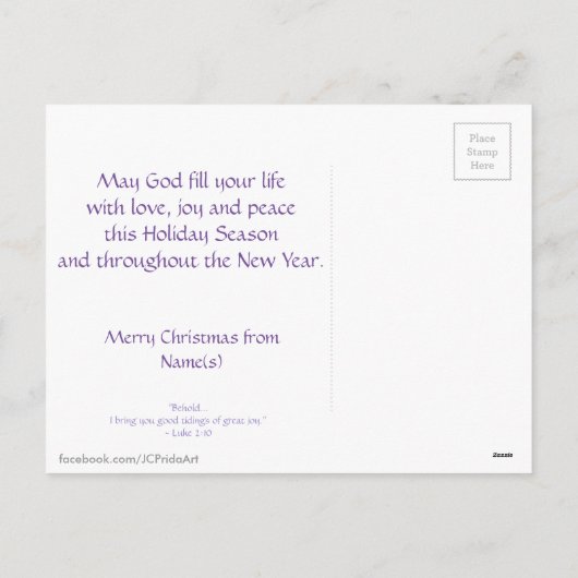 Sterrennacht in SneeuwkerstWaterverf Feestdagenkaart (Achterkant)