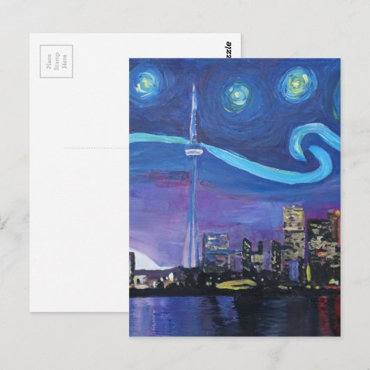 Sterrennacht in Toronto met Van Gogh Inspirations Briefkaart (Voorkant / Achterkant)