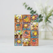 Sterrennacht Israel Hamsa Briefkaart (Staand voorkant)