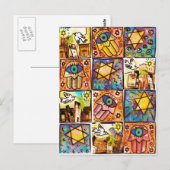 Sterrennacht Israel Hamsa Briefkaart (Voorkant / Achterkant)