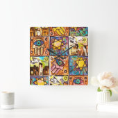 Sterrennacht Israel Ivory Wall Clock Vierkante Klok (Huis)