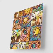 Sterrennacht Israel Ivory Wall Clock Vierkante Klok (Hoek)