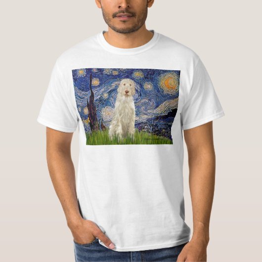 Sterrennacht - Italiaans Spinone #12 T-shirt (Voorkant)