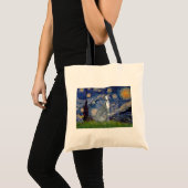 Sterrennacht-Italiaanse Greyhound 4 (sit) Tote Bag (Voorkant (product))