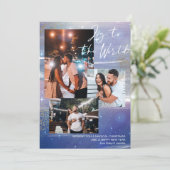 Sterrennacht Joy to World 3 Foto Collage Feestdagenkaart (Staand voorkant)