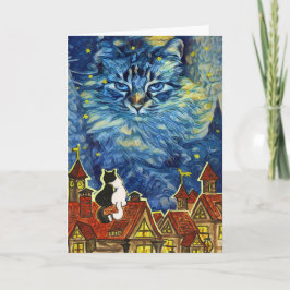 Sterrennacht Kat Jubileum Kaart