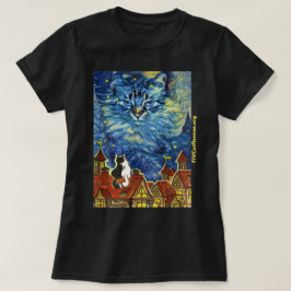Sterrennacht Kat met site voor vrouwen T-shirt
