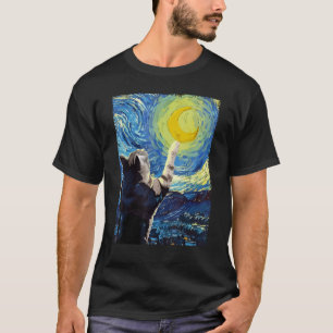 Sterrennacht Kat Schilderij Kitten Kitty Kat Mam P T-shirt