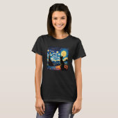 Sterrennacht Kat T-shirt (Voorkant volledig)