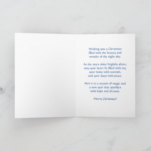 Sterrennacht kerst Kaart met aangepaste tekst (Binnen)