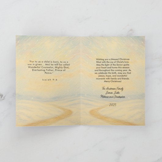 Sterrennacht Kerst Kerst Kaart (Binnen)