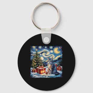 Sterrennacht Kerst Niet-raskat Van Gogh Sleutelhanger
