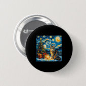 Sterrennacht Kerst Noors Bos Art Van Go Ronde Button 5,7 Cm (Voorkant /achterkant)