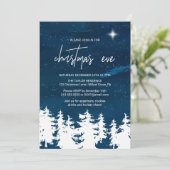 Sterrennacht kerstavond kaart (Staand voorkant)