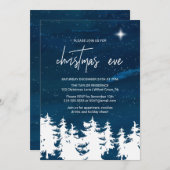 Sterrennacht kerstavond kaart (Voorkant / Achterkant)