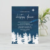 Sterrennacht kerstdiner kaart (Staand voorkant)