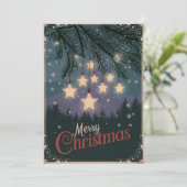  Sterrennacht Kerstgroeten Feestdagenkaart (Staand voorkant)