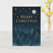 Sterrennacht kerstKaart Kaart (Gele Bloem)