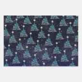 Sterrennacht Kerstmis 3 Variaties Inpakpapier Vel (Voorkant)