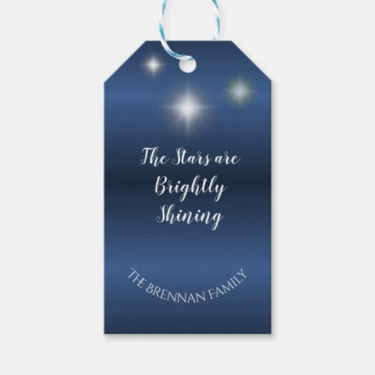 Sterrennacht Kerstmis Cadeaulabel (Voorkant)