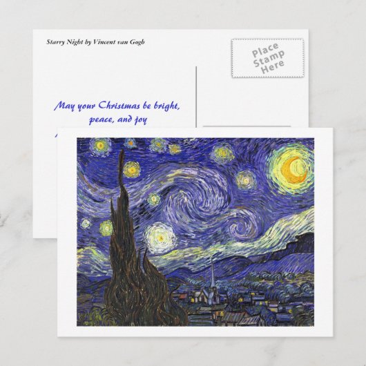 Sterrennacht Kerstmis, feestdag Feestdagenkaart (Voorkant / Achterkant)