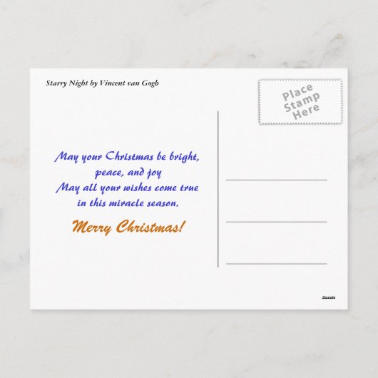 Sterrennacht Kerstmis, feestdag Feestdagenkaart (Achterkant)