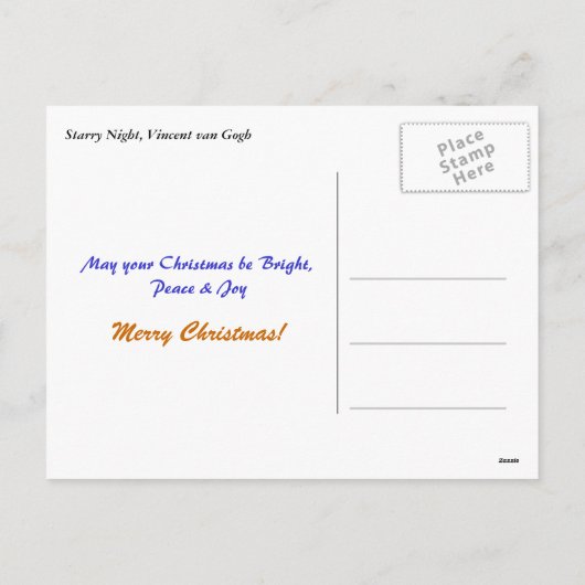 Sterrennacht Kerstmis, feestdag Feestdagenkaart (Achterkant)