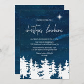 Sterrennacht Kerstmis Luncheon Kaart (Voorkant / Achterkant)