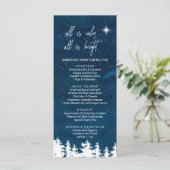 Sterrennacht Kerstmis menu Kaart (Staand voorkant)