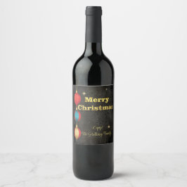 Sterrennacht Kerstmis Wijn Etiket