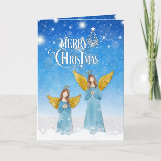 Sterrennacht Kerstnacht Kaart (Voorkant)