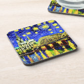 Sterrennacht Keulen Duitsland Kathedraal Bier Onderzetter (Linkerzijde)