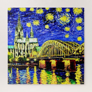 Sterrennacht Keulen Duitsland Kathedraal Legpuzzel