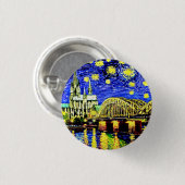 Sterrennacht Keulen Duitsland Kathedraal Ronde Button 3,2 Cm (Voorkant /achterkant)