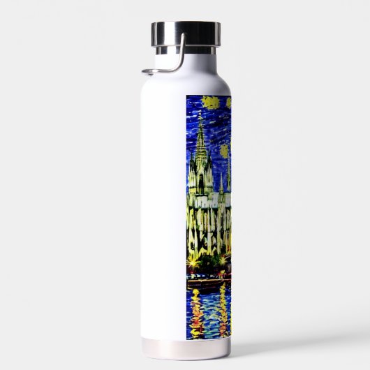 Sterrennacht Keulen Duitsland Kathedraal Waterfles (Rechts)