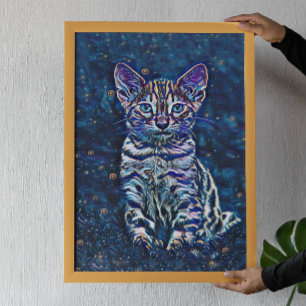Sterrennacht Kitten Poster