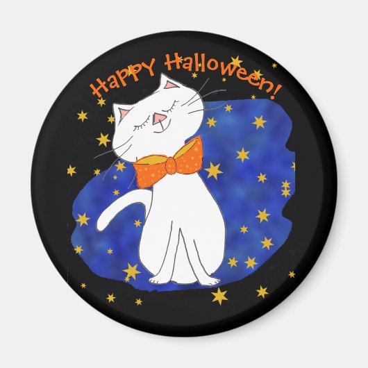 Sterrennacht Kitty Cat Halloween Magneet (Voorkant)