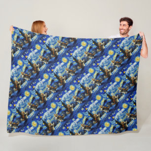 Sterrennacht Kittymas Kerstparodie Fleece Deken