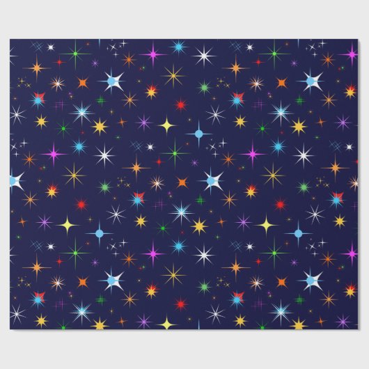 Sterrennacht kleurloos naadloos patroon cadeaupapier (Vlak)