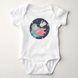 Sterrennacht Konijn & Meisje Illustratie Romper